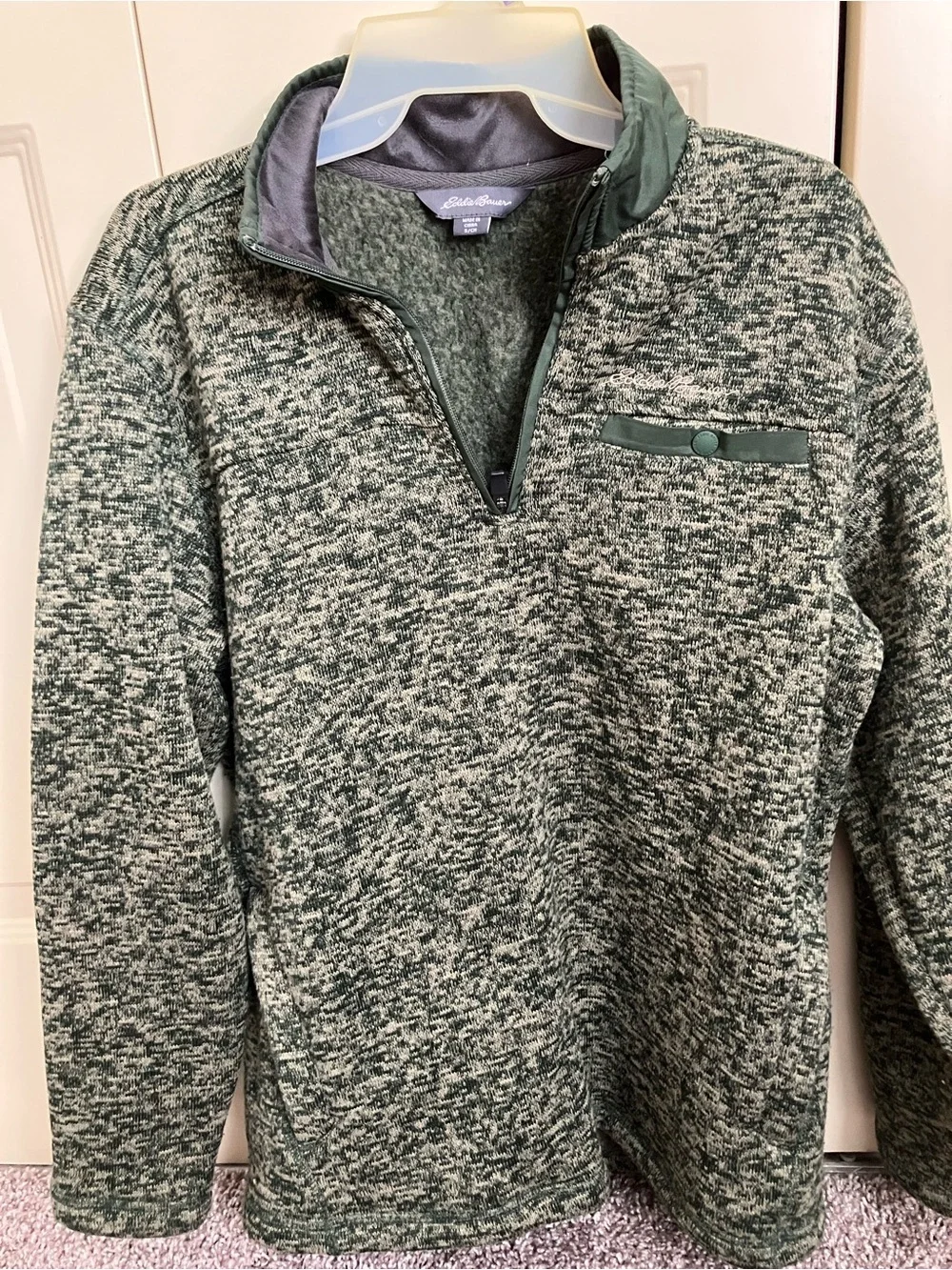 Eddie Bauer Green Marled Half-Zip Pullover